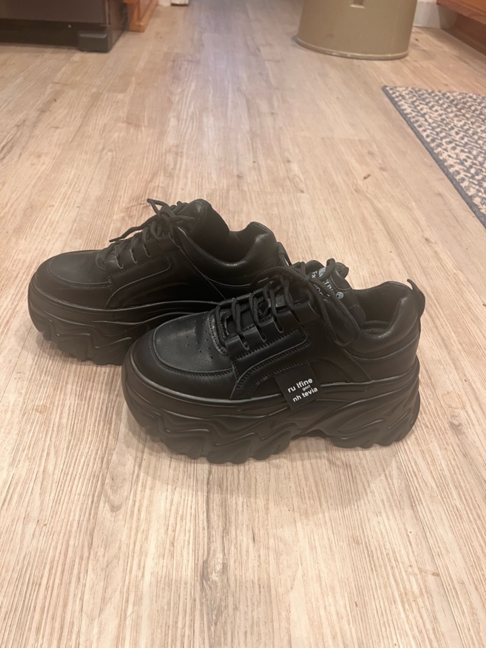 Black Y2K Platform Chunky Sneakers